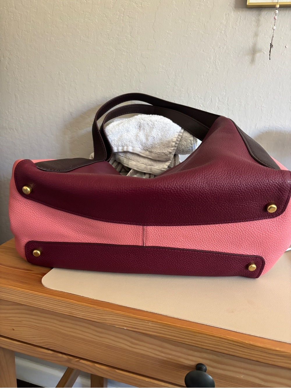 Coach Hadley Hobo Pebbled Leather Colorblock Shoulder Bag - Picture 6 of 7